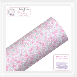 ⋅ Ditsy Floral ⋅ Custom Printed Vegan Faux Leather & Hair Clips ⋅