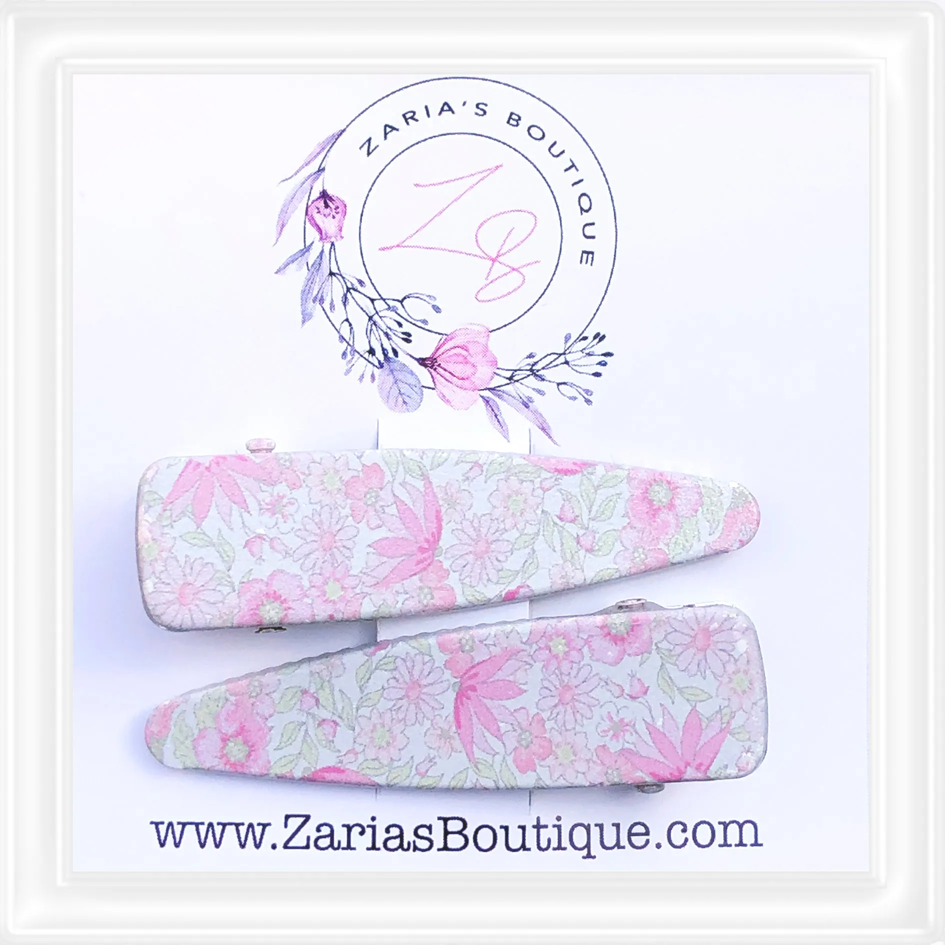 ⋅ Ditsy Floral ⋅ Custom Printed Vegan Faux Leather & Hair Clips ⋅