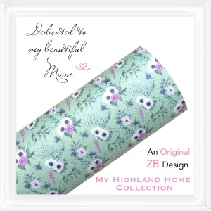 ⋅ My Highland Home ⋅ Green Scottish Highland Floral ⋅ Custom Printed Vegan Faux Leather ⋅
