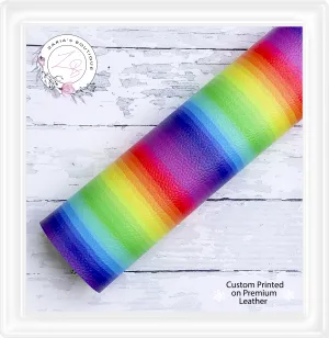 ⋅ Rainbow Stripes ⋅ Custom Vegan Faux Leather ⋅ Sheets Or Rolls!