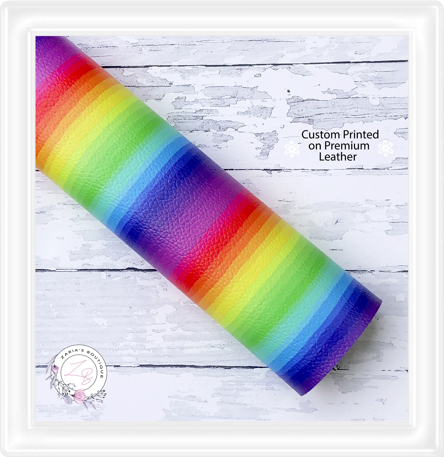 ⋅ Rainbow Stripes ⋅ Custom Vegan Faux Leather ⋅ Sheets Or Rolls!