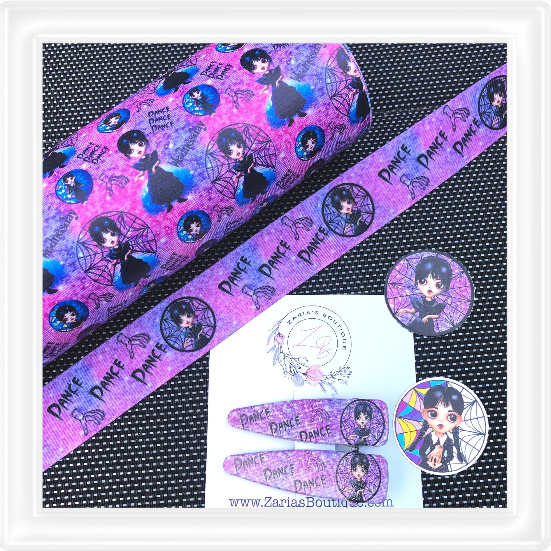 ⋅ Wednesday Collection ⋅ Ribbon ⋅ Faux Leather ⋅ Hair clips ⋅Resins ⋅