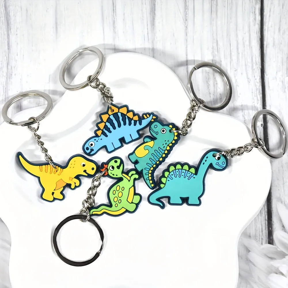 12pcs Dinosaur Keychain Set PVC Prehistoric Monster Charms for Bags & Backpacks