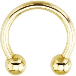 14 Gauge 7/16 Gold Tone Electroplate Horseshoe Circular Barbell