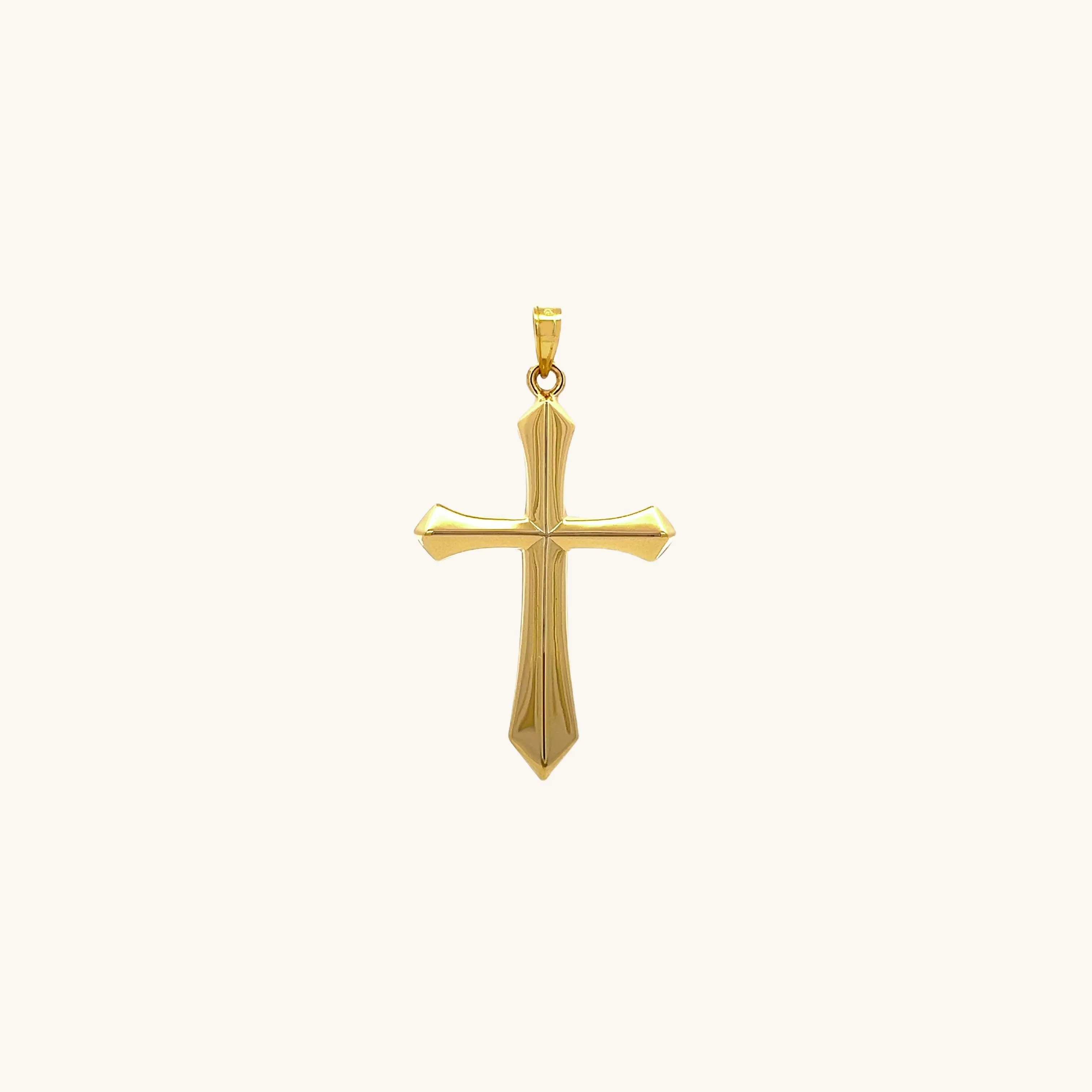 14K GOLD ANGLED CROSS PENDANT