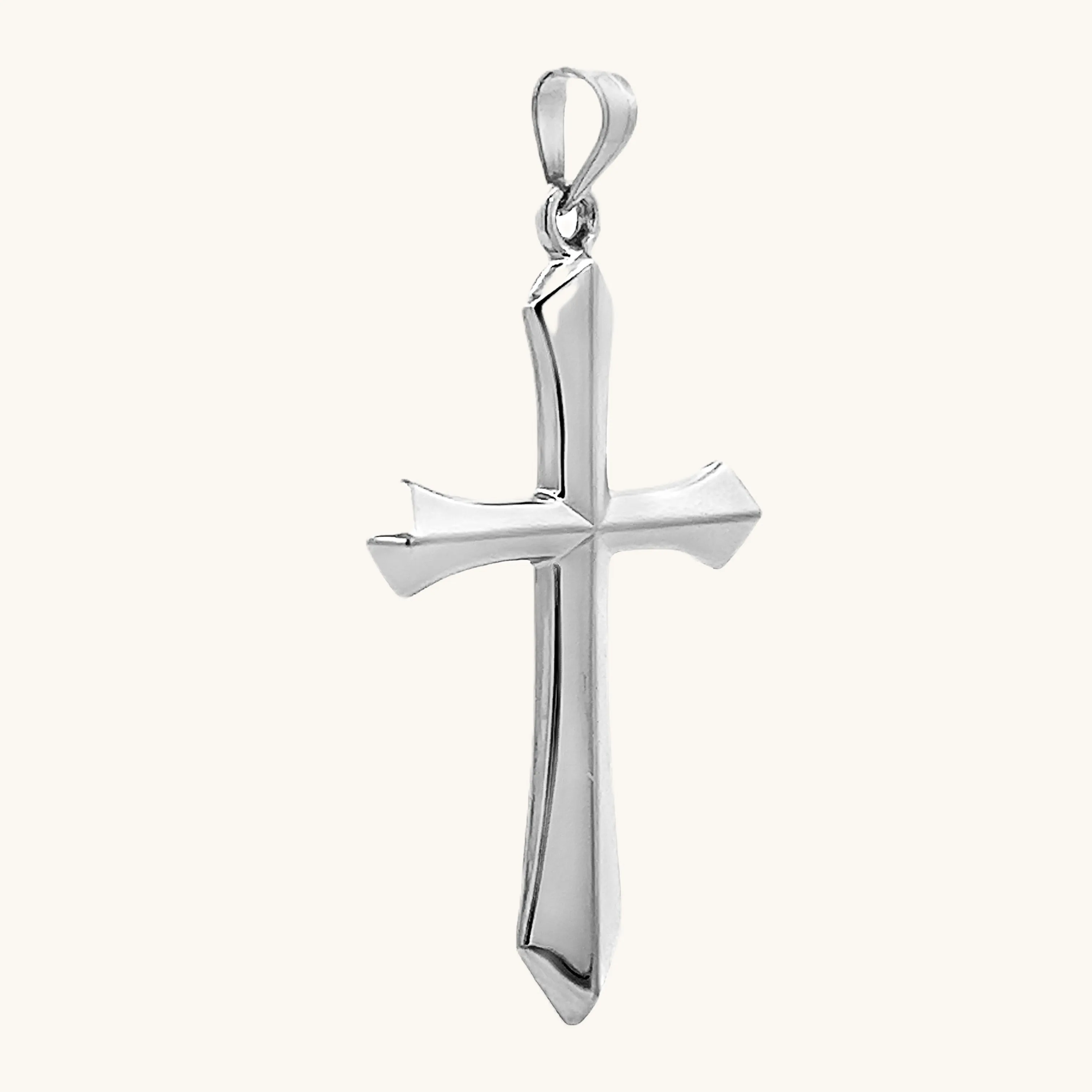 14K GOLD ANGLED CROSS PENDANT