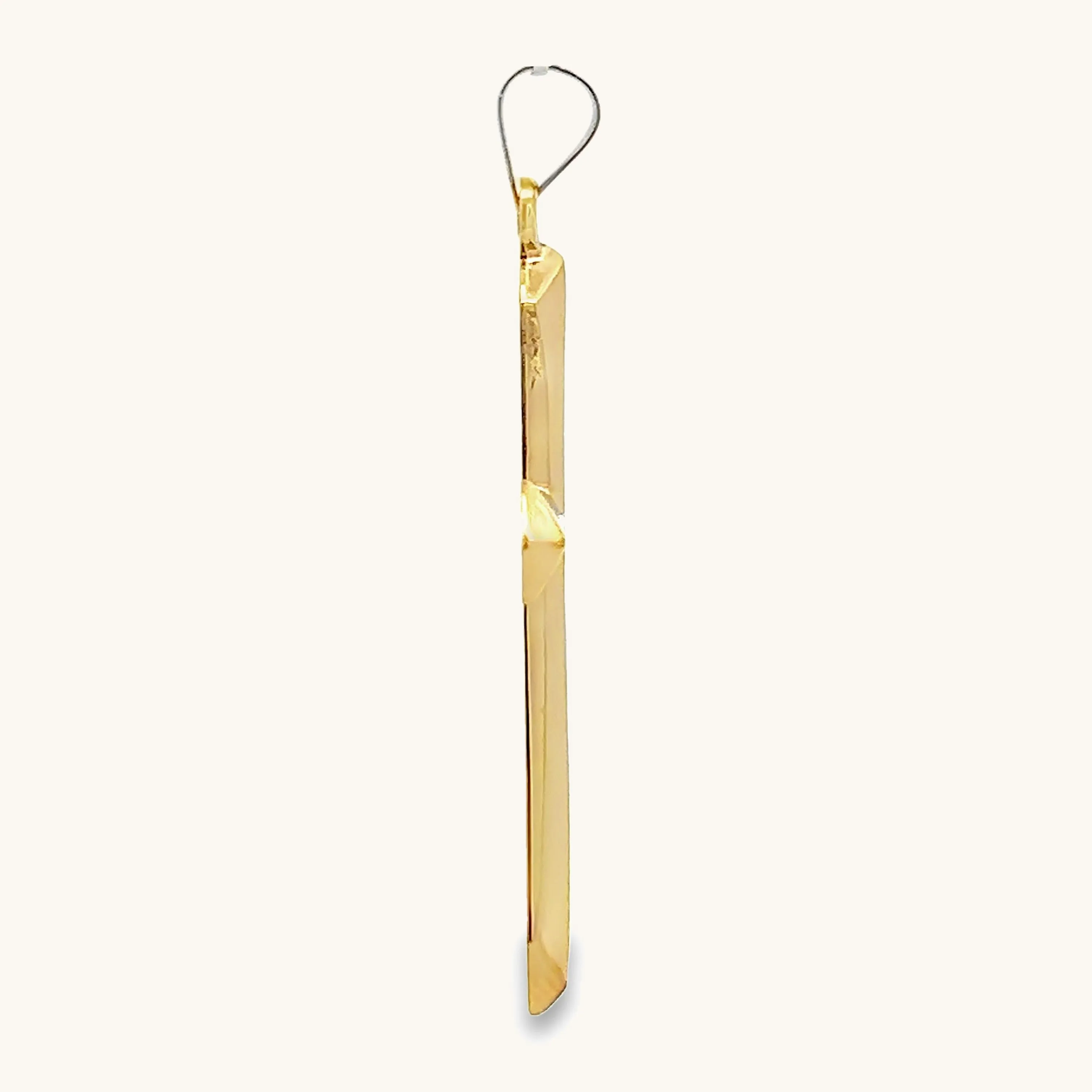 14K GOLD ANGLED CROSS PENDANT