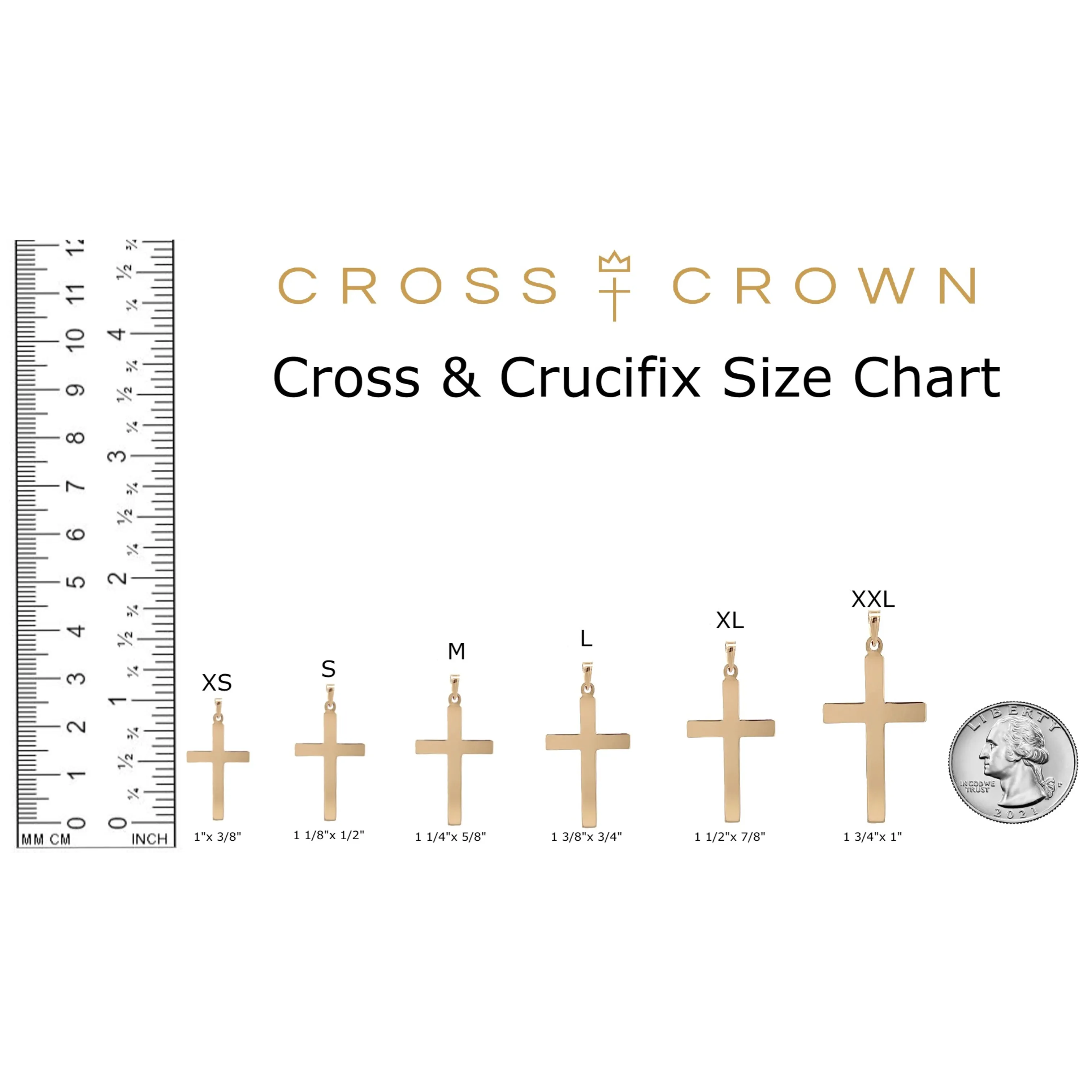 14K GOLD ANGLED CROSS PENDANT