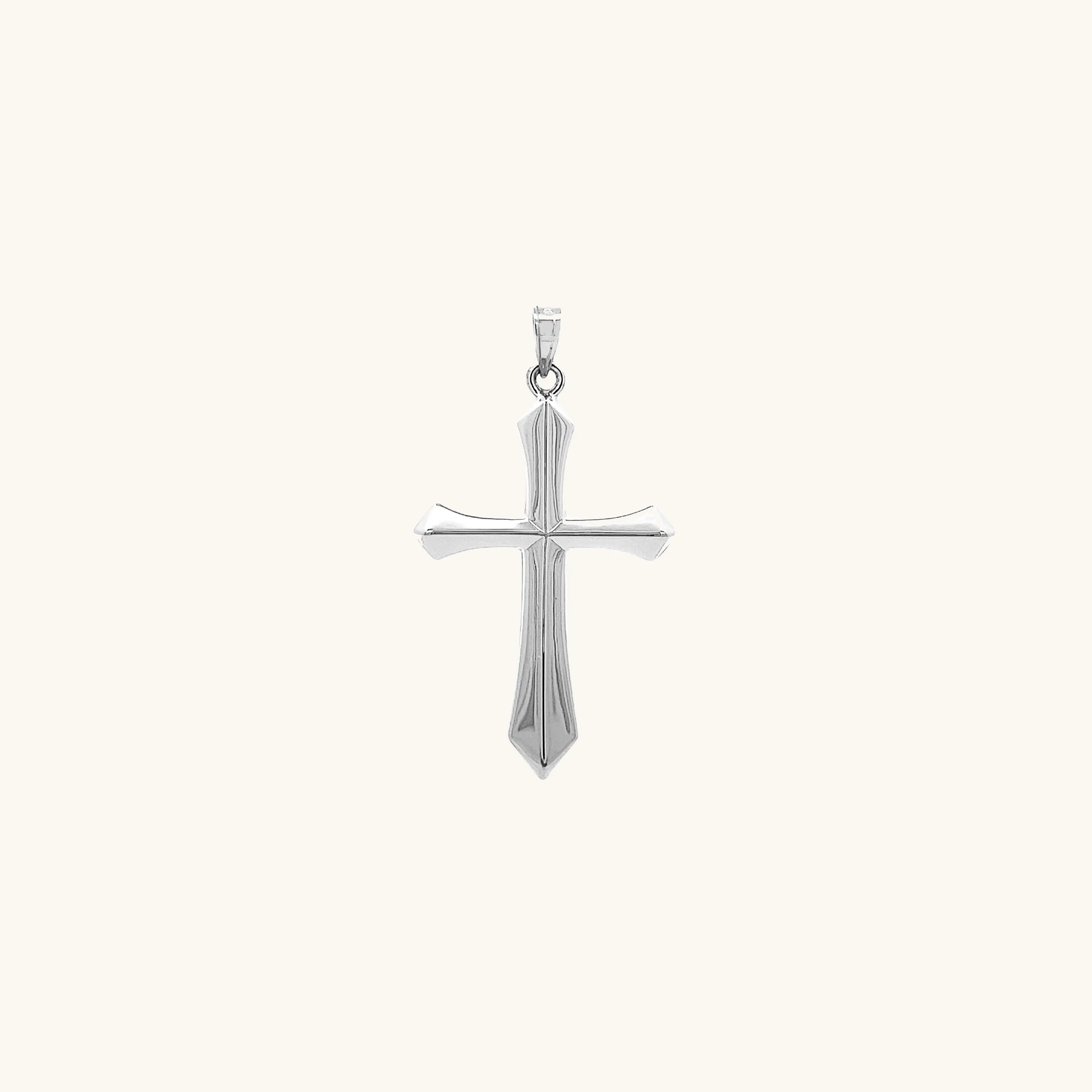 14K GOLD ANGLED CROSS PENDANT