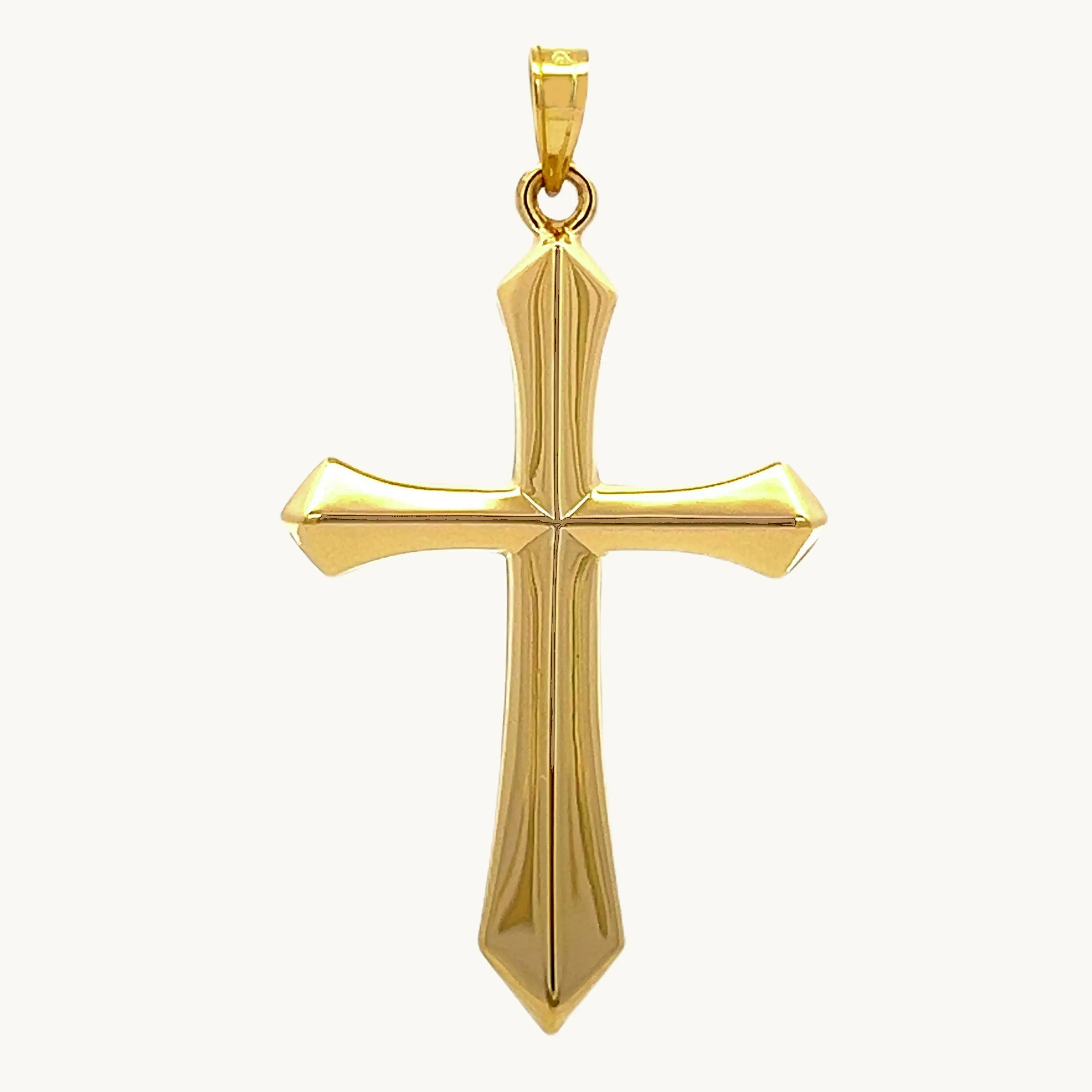 14K GOLD ANGLED CROSS PENDANT