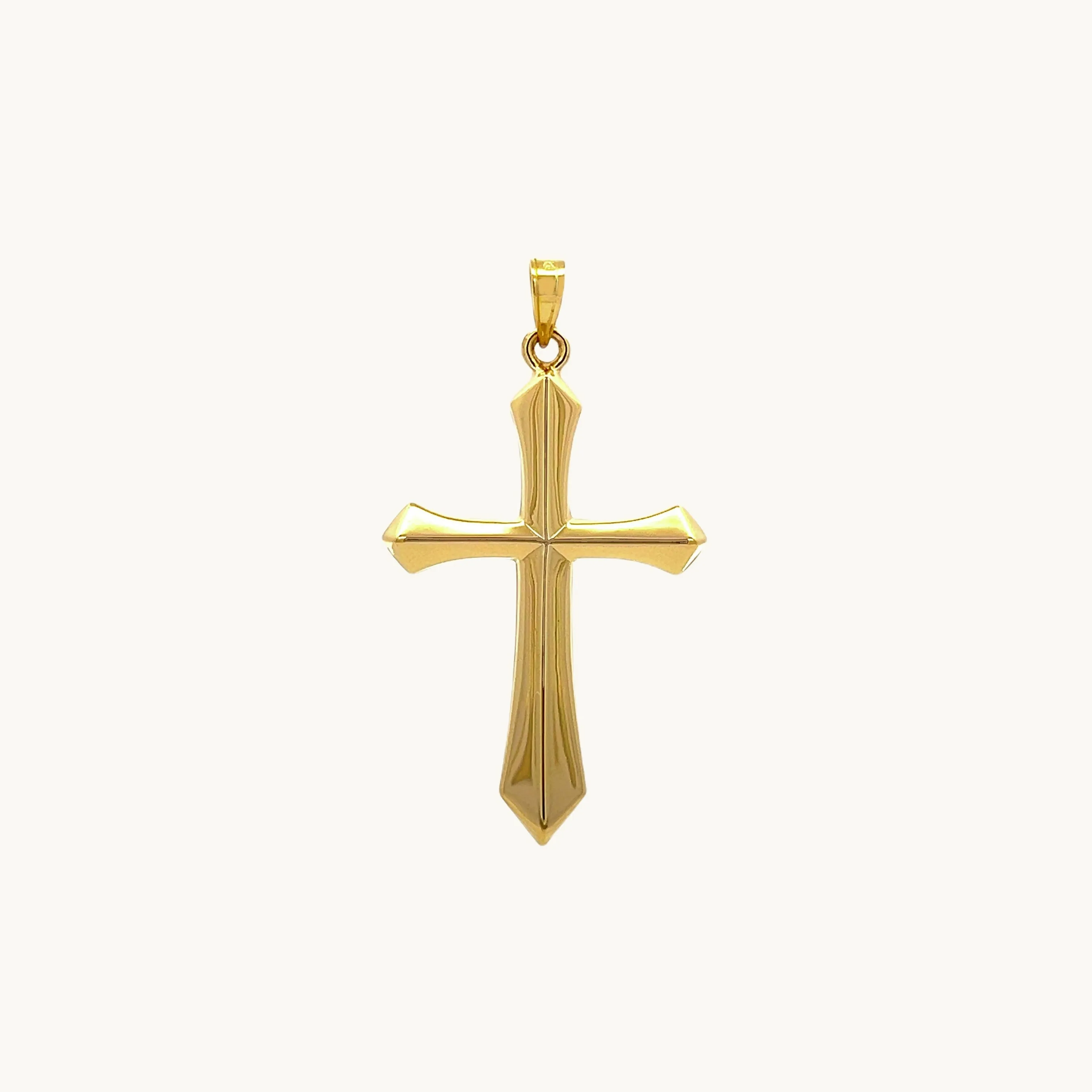 14K GOLD ANGLED CROSS PENDANT
