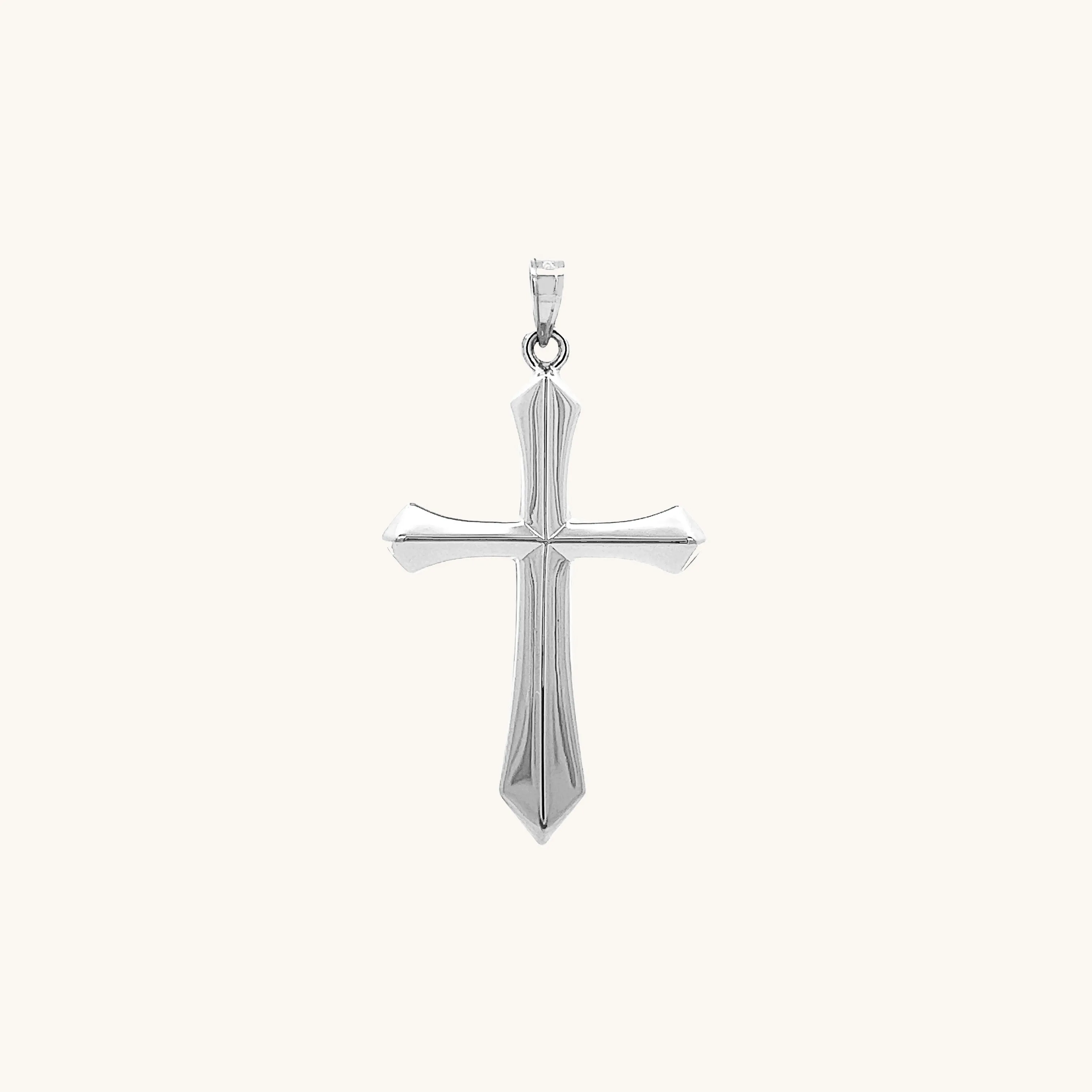 14K GOLD ANGLED CROSS PENDANT