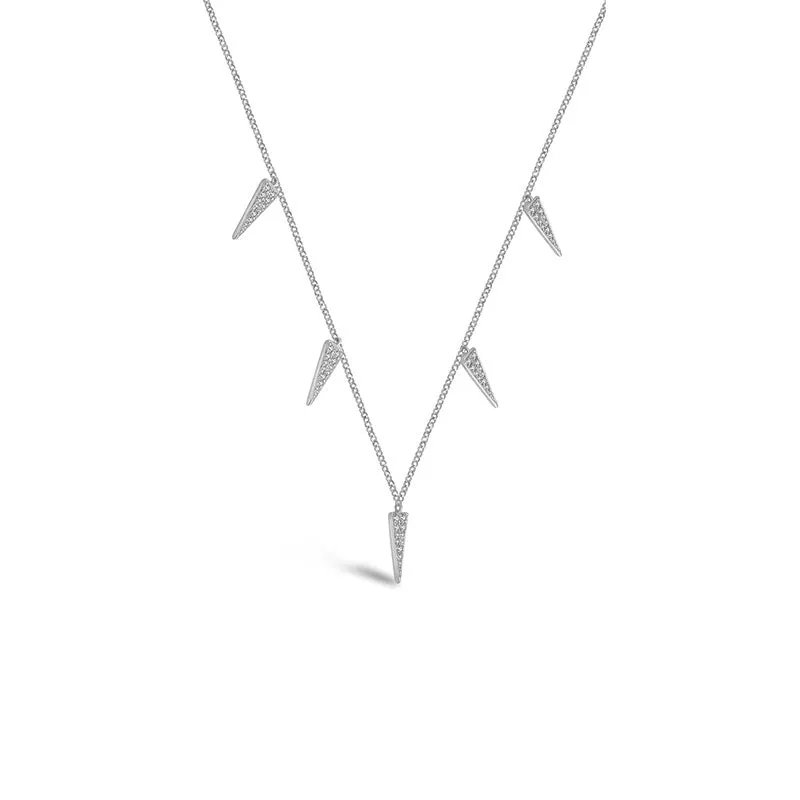 18k Gold Pointed Triangle Shape Diamond Necklace / Choker