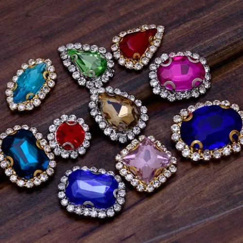 18x25mm Rectangle Pointed Back Rhinestones glass crystals beads wedding diy jewelry purple 50pcs 10183555