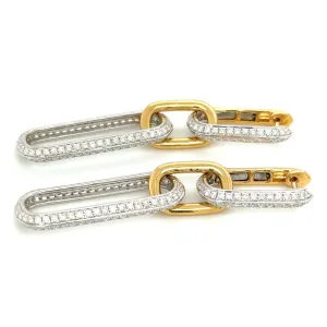 1.90ct tw Pave Diamond Two-Tone Gold  - Multiway Link Earrings