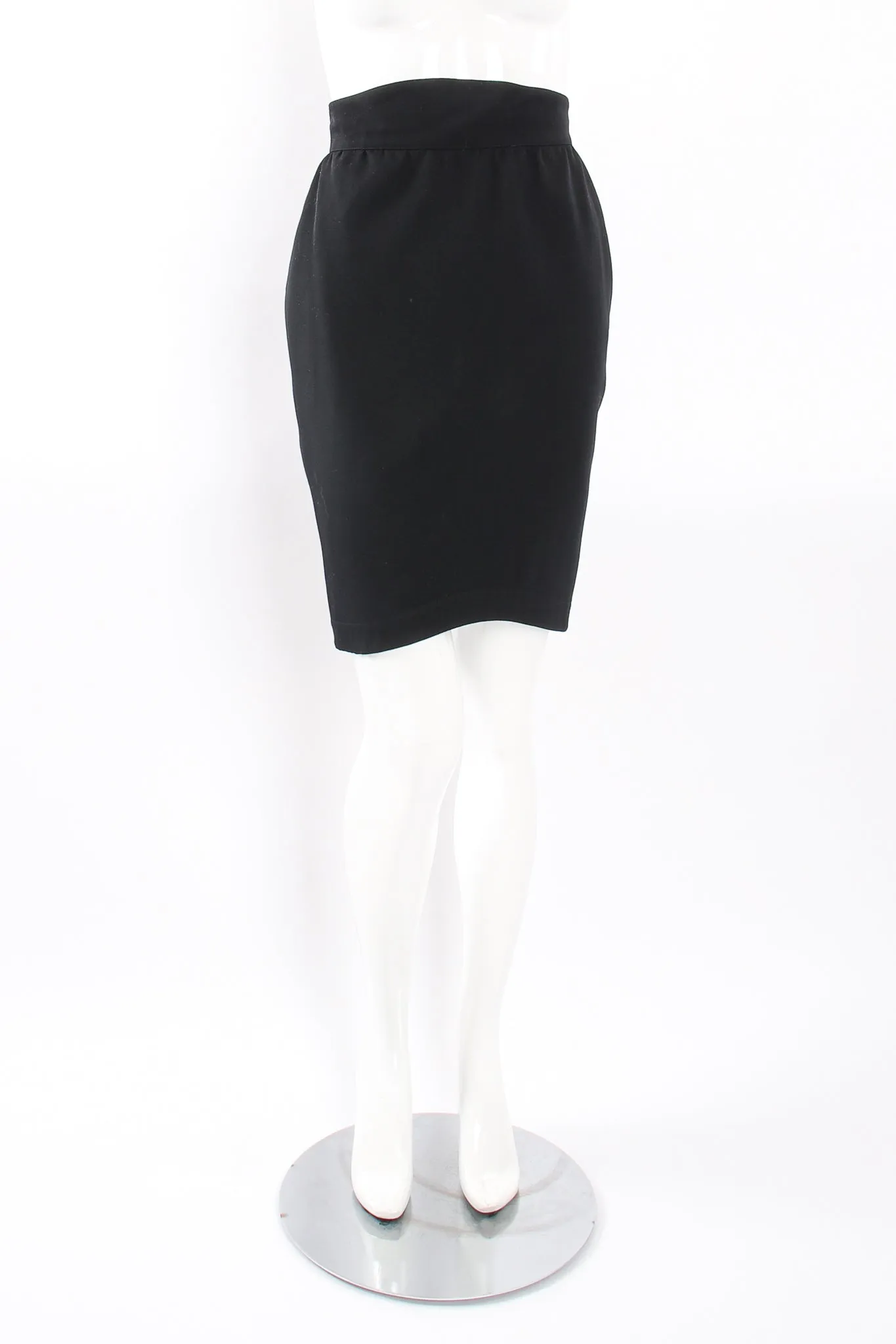 1980s Pointed Cutout Collar Jacket & Skirt Set