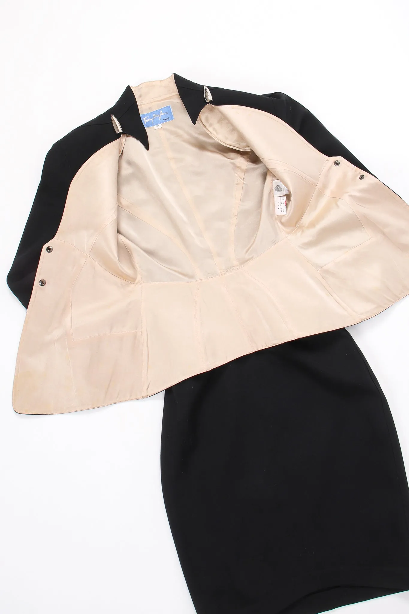 1980s Pointed Cutout Collar Jacket & Skirt Set