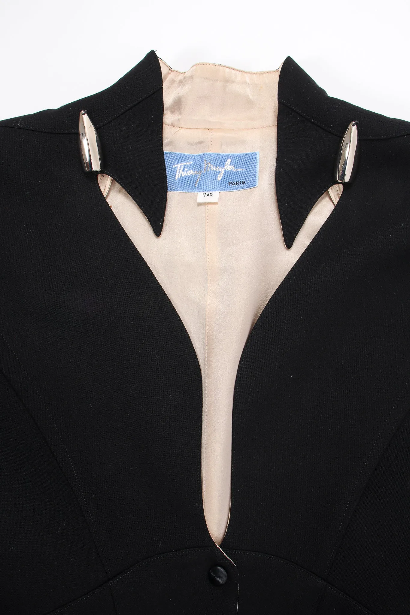 1980s Pointed Cutout Collar Jacket & Skirt Set