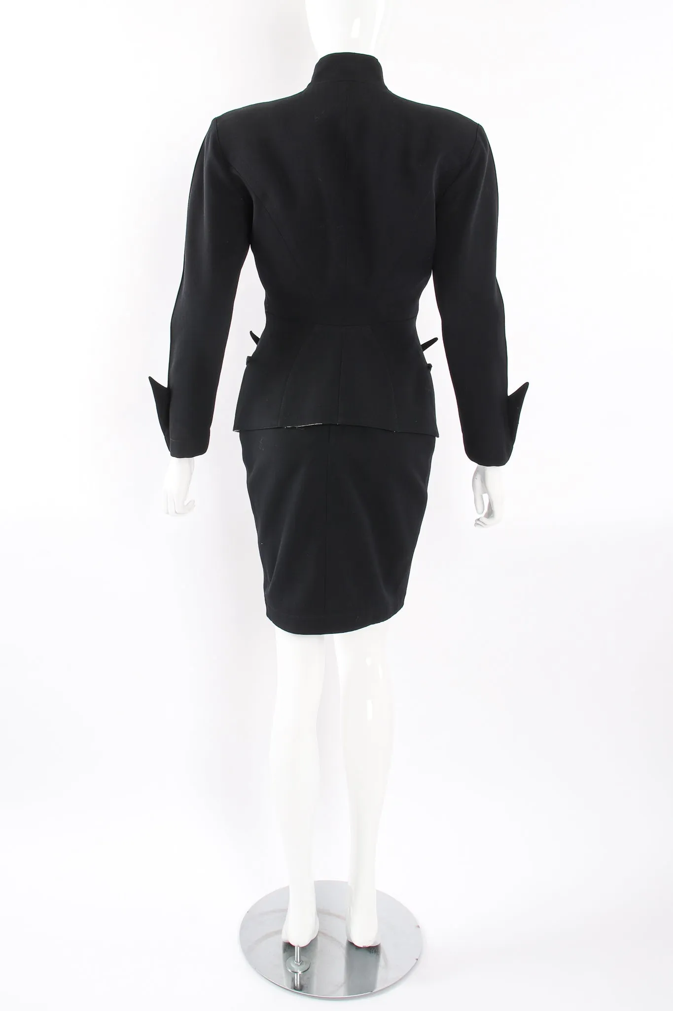 1980s Pointed Cutout Collar Jacket & Skirt Set