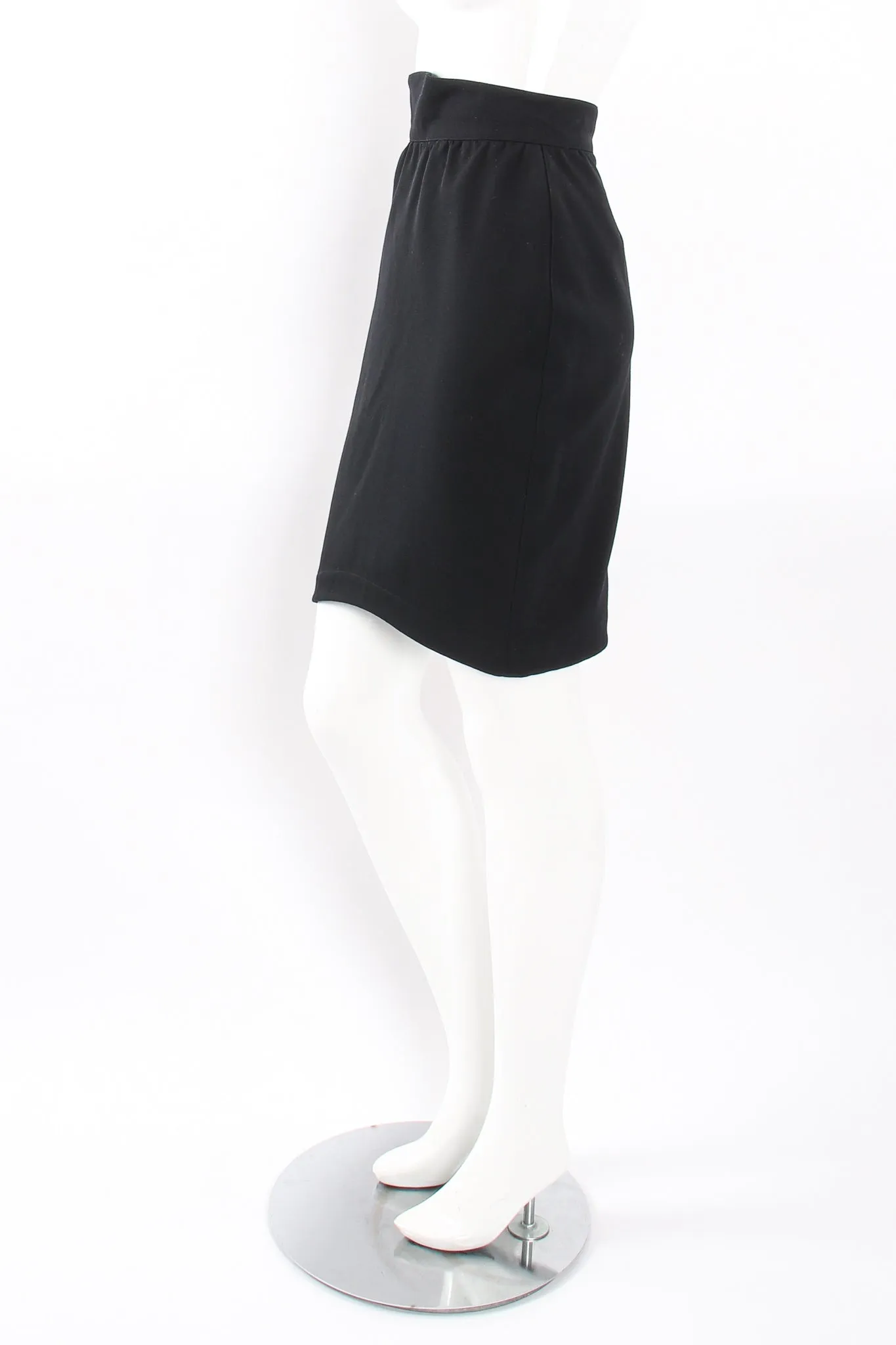 1980s Pointed Cutout Collar Jacket & Skirt Set