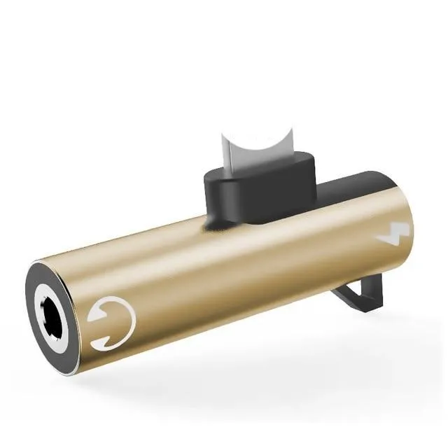 2 IN 1 Audio Headphone Charging Dual Adapter For Iphone