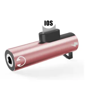 2 IN 1 Audio Headphone Charging Dual Adapter For Iphone
