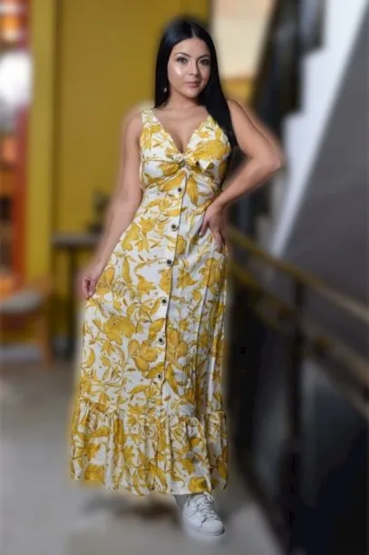 20035-Y 100%  Authentic Colombian Dress