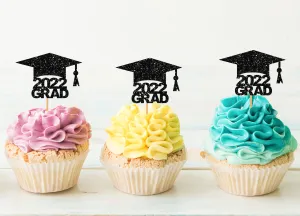 2022 Graduation Cap Cupcake Toppers
