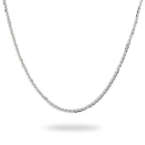 24" Adjustable 1.4mm Espiga Chain in White Gold