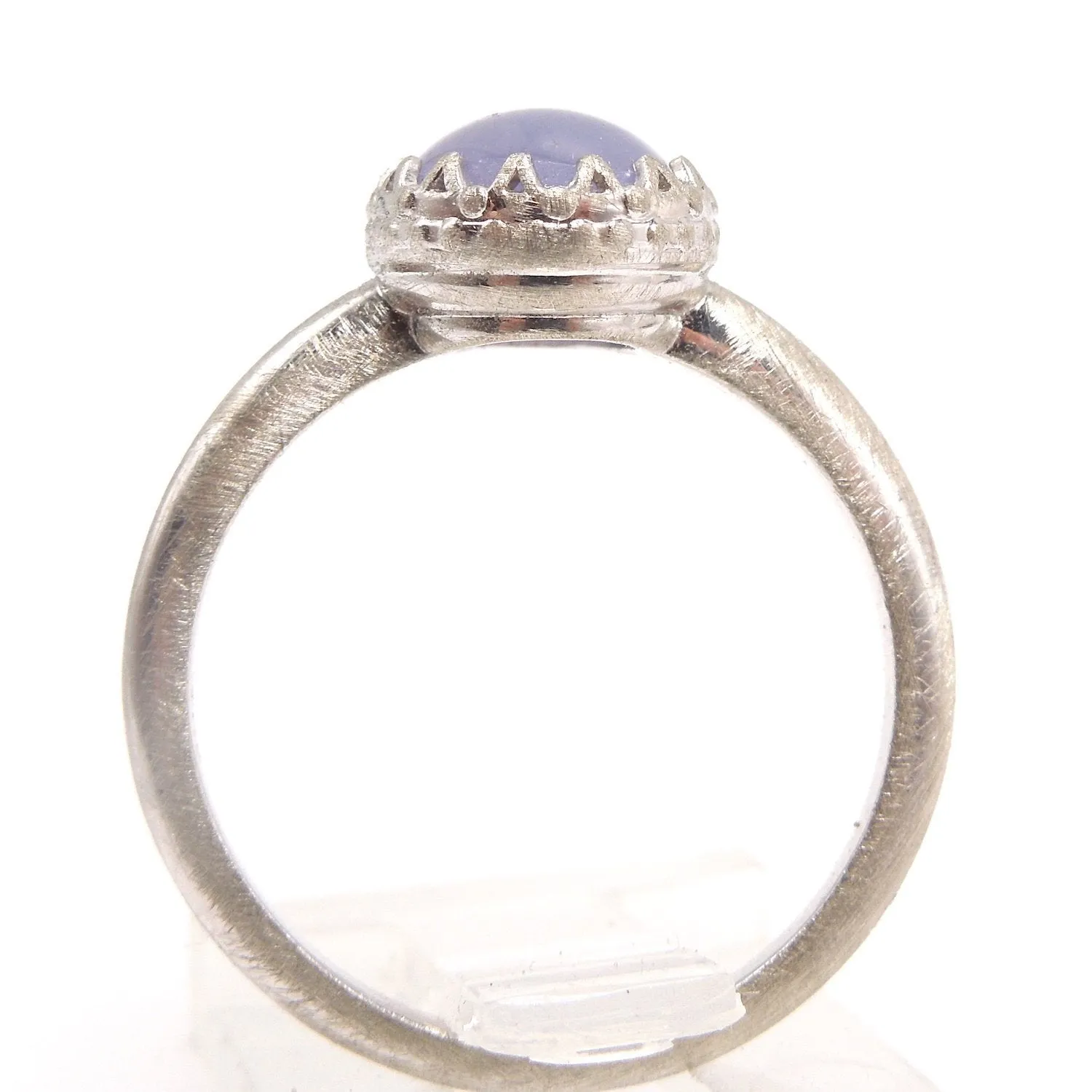 2.68ct Cabochon Lavender-Grey Star Sapphire in 14K White Gold