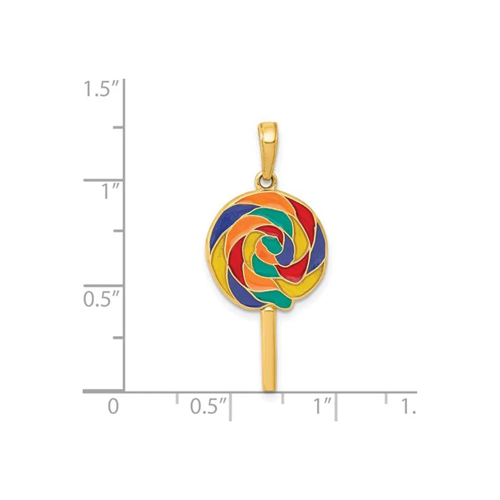 3D Colorful Lollipop Pendant (14K)
