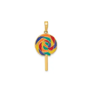 3D Colorful Lollipop Pendant (14K)