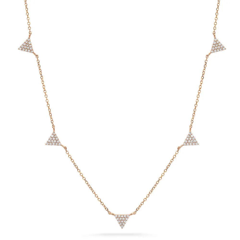 5 Triangle Diamond Necklace