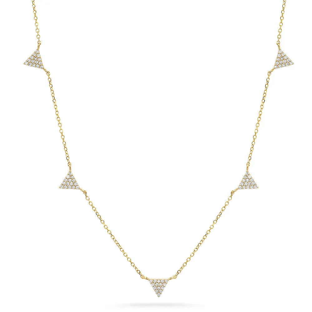 5 Triangle Diamond Necklace