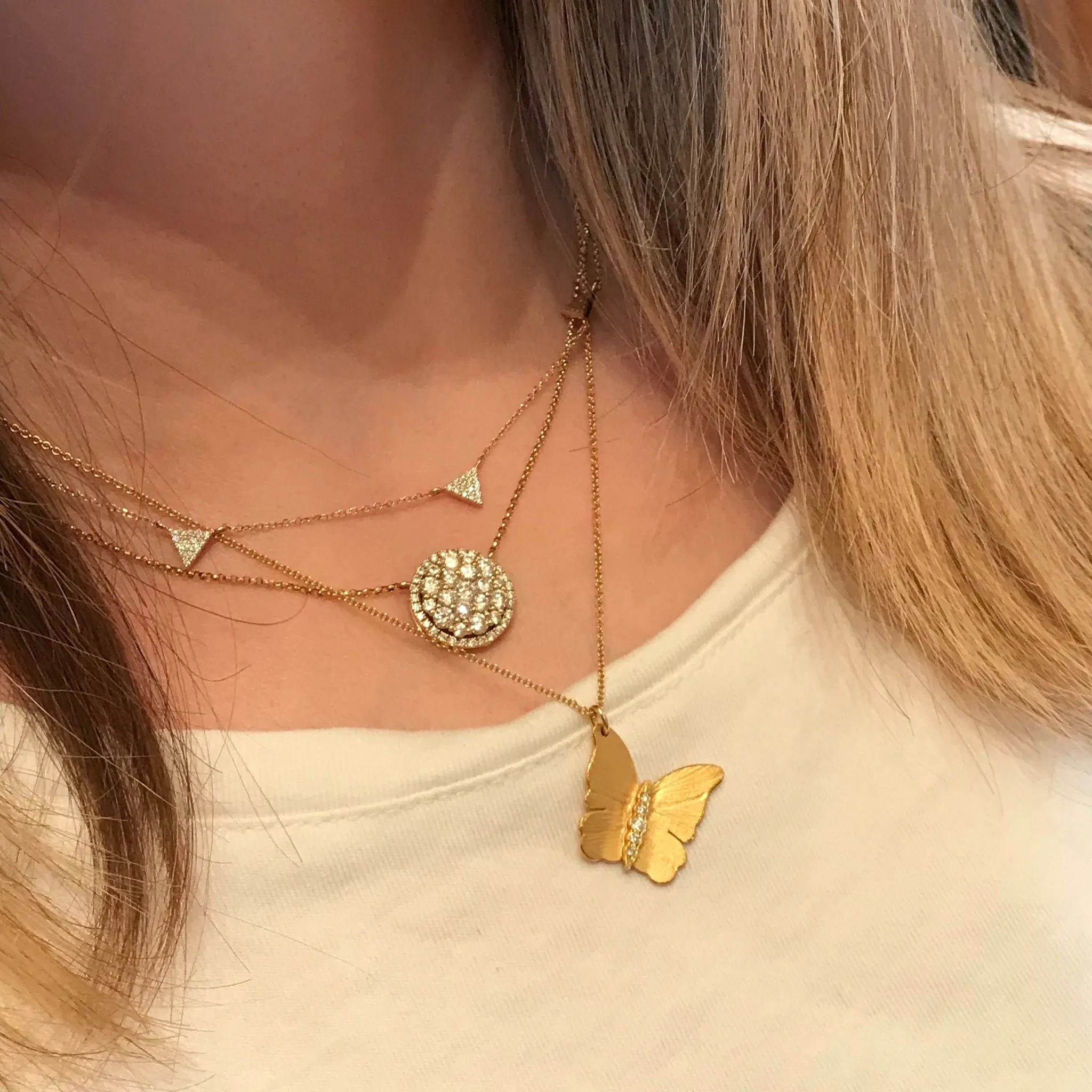 5 Triangle Diamond Necklace