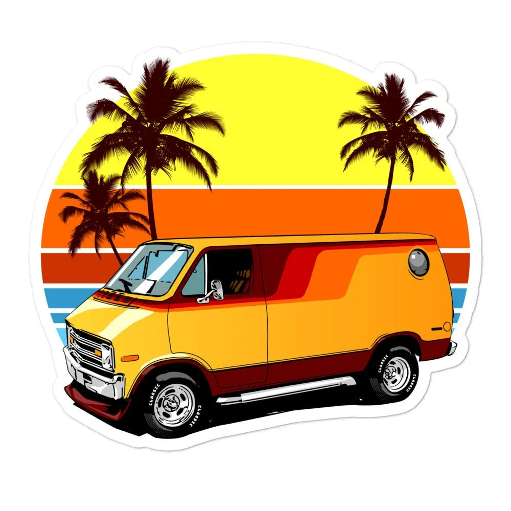 70s Retro Boogie Van Vinyl stickers