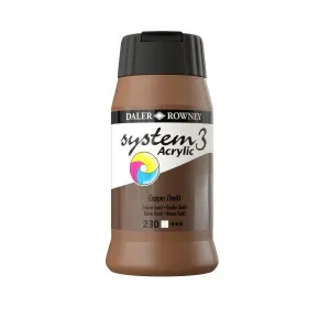 ACRYLIC PAINT - Daler Rowney - SYSTEM 3 -  500ml pot -	Copper (Hue)
