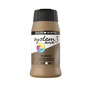 ACRYLIC PAINT - Daler Rowney - SYSTEM 3 -  500ml pot -	Rich Gold (Hue)