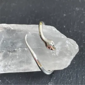 Adjustable Simple Snake Ring - Sterling Silver