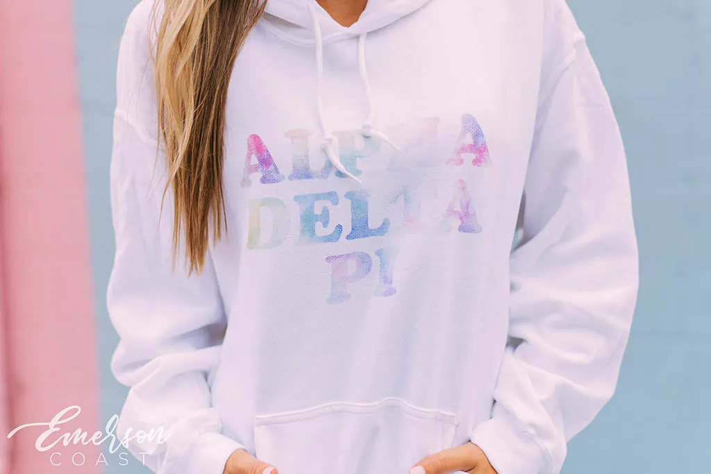 ADPi Tie Dye Letters PR Hoodie