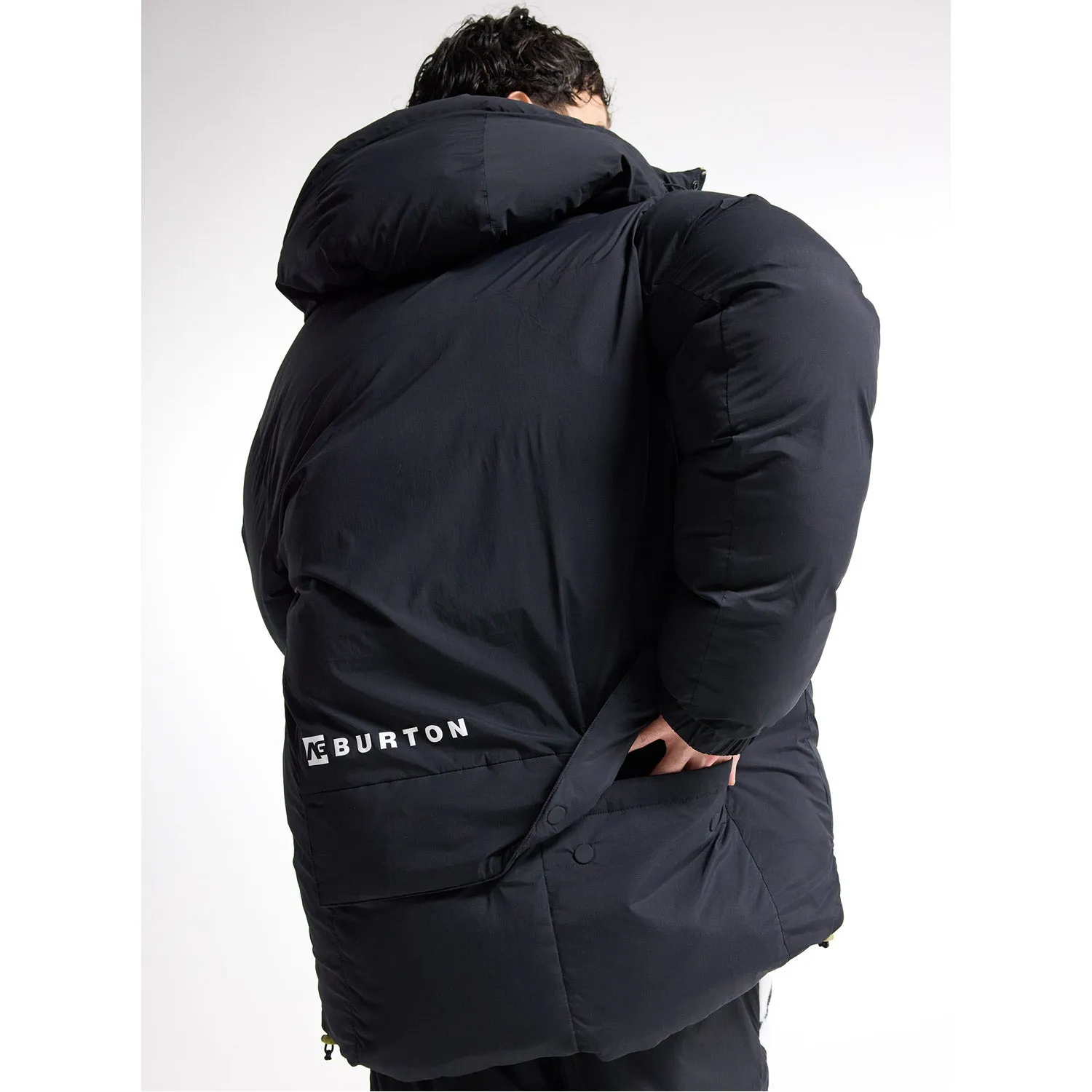 AG Railed Hooded Stretch Down Puffy Jacket