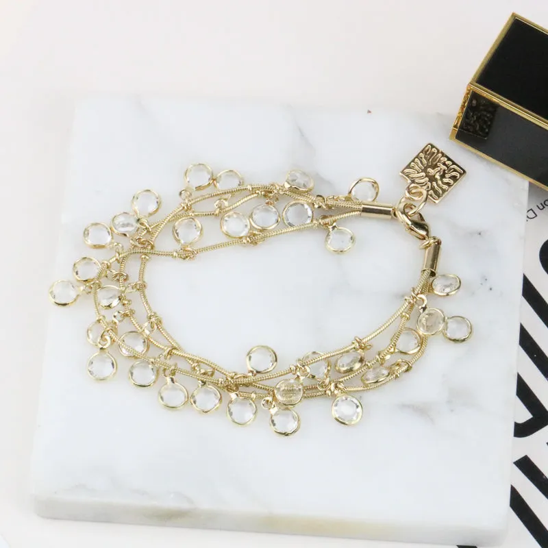 AK simple classic clear crystals bracelet