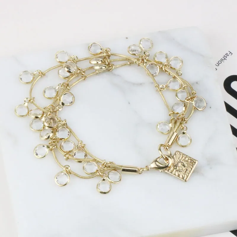 AK simple classic clear crystals bracelet