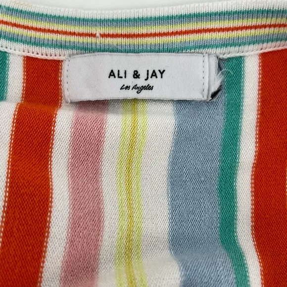 Ali &amp; Jay Shades On Stripe Body-Con Strappy Midi Length Sweater Dress Sz M or L
