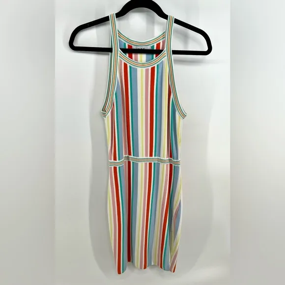 Ali &amp; Jay Shades On Stripe Body-Con Strappy Midi Length Sweater Dress Sz M or L