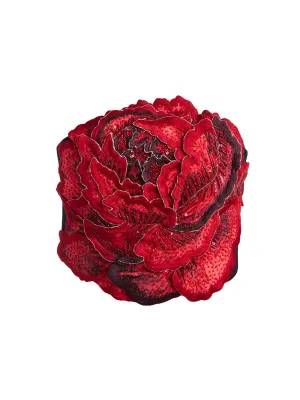 Alice   Olivia Randie Floral Applique Crop Top in Le Parisien Black