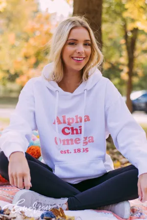 Alpha Chi Omega Simple Pink PR Hoodie