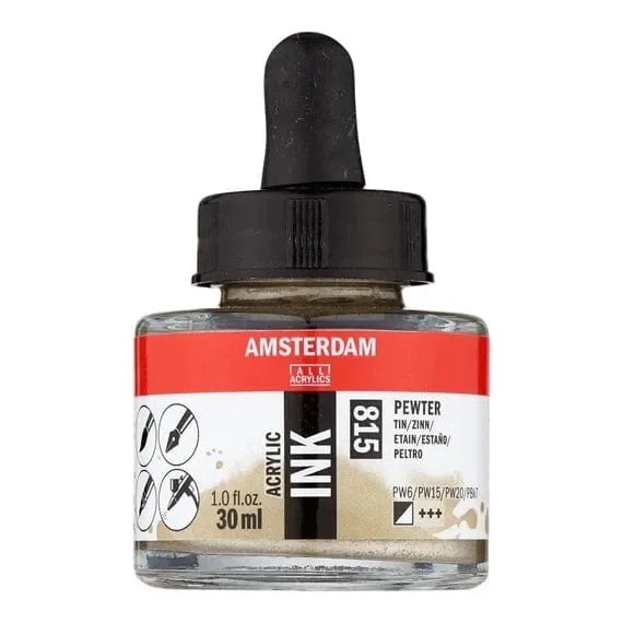 Amsterdam Acrylic Inks 30ml - Pewter