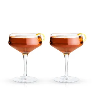 ANGLED CRYSTAL COUPE GLASSES