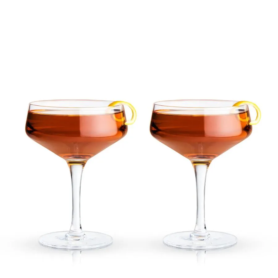 ANGLED CRYSTAL COUPE GLASSES